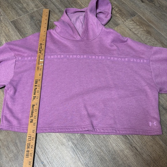 Under Armour Women's UA Taped Fleece Hoodie Size SMALL Polar Purple - Picture 9 of 13